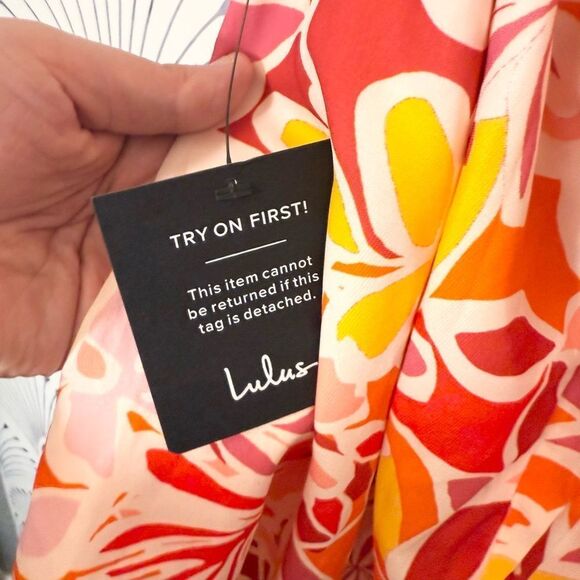 Lulu's Vibrant Pink and Orange Dress size large NWT - Picture 4 of 5